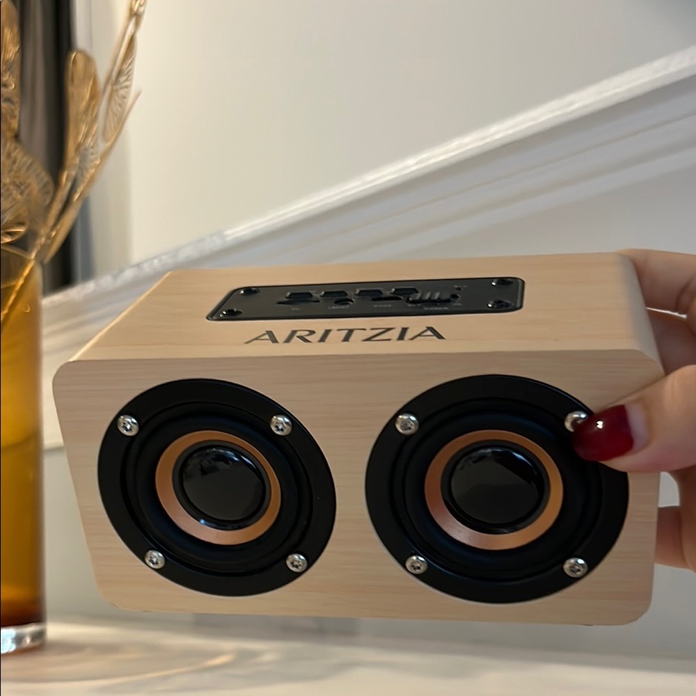 Aritzia Portable Bluetooth Speaker - Natural Wood Exclusive New no box no tag
